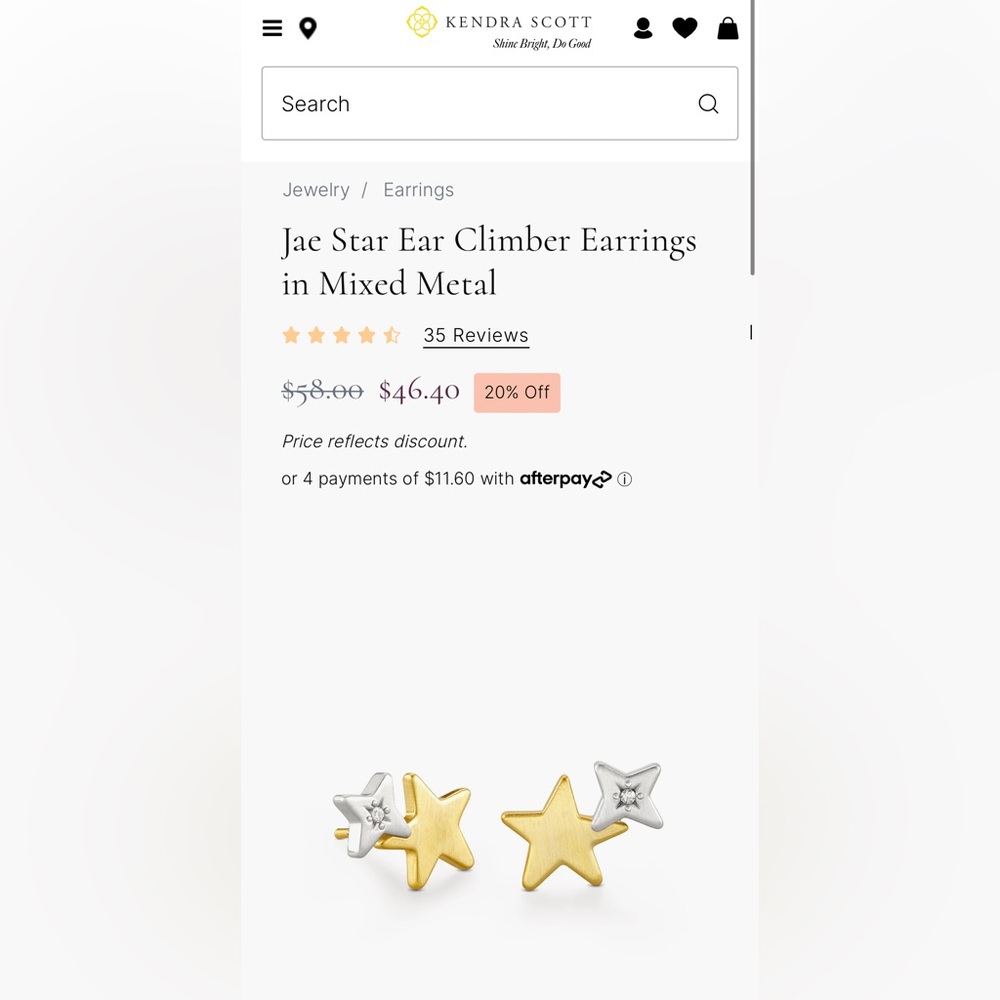 Kendra Scott Jae Star Ear Climber Earrings in Mixed Metal